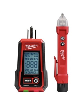 Milwaukee 3211-20 Digital GFCI Receptacle Tested & Voltage Detector w/ LED