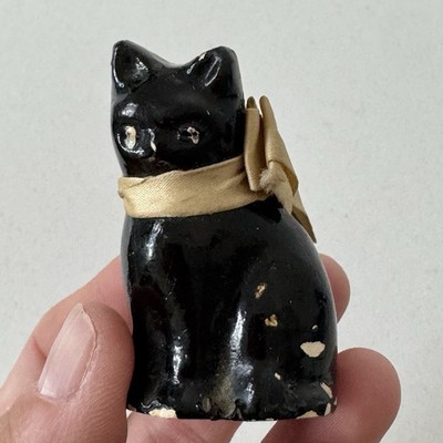 Vintage schwarze Katze Ornament Pappmaché? Wie gefunden