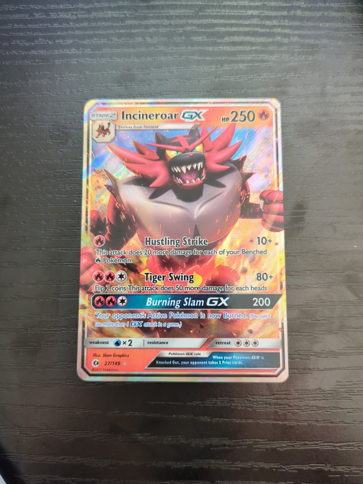 Incineroar GX - 27/149 - Pokemon Sun & Moon Base Set Ultra Rare Card NM