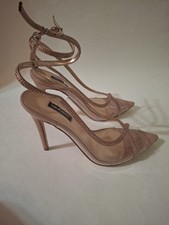 NINE WEST Transparent Clear Slinback Rhinestone Heells Size 7M