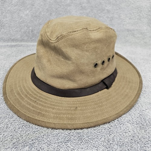 FILSON Hat Tin Cloth Packer XL~ 7 3/8 Tan Canvas Made in USA Distressed Sun Cap! - Picture 24 of 24
