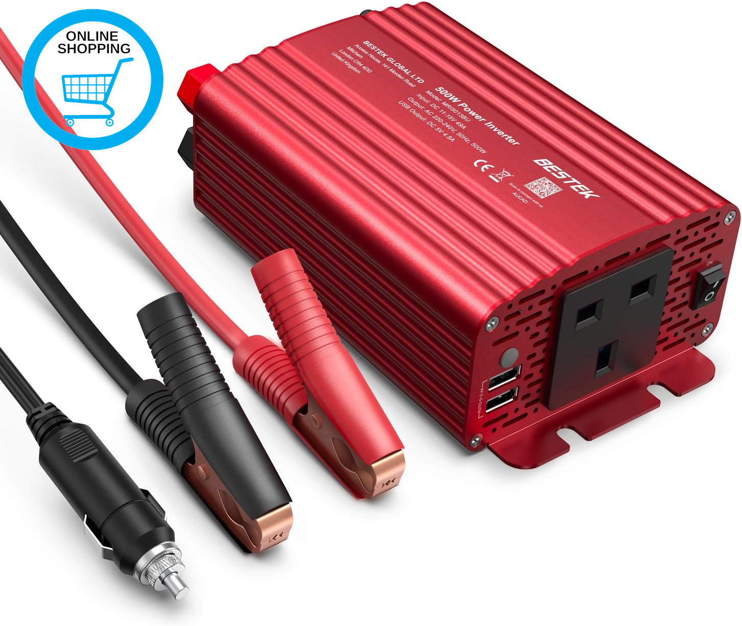 500W Car Vehicle Power Inverter DC 12V to AC 230V 240V Converter Car Charger Lig