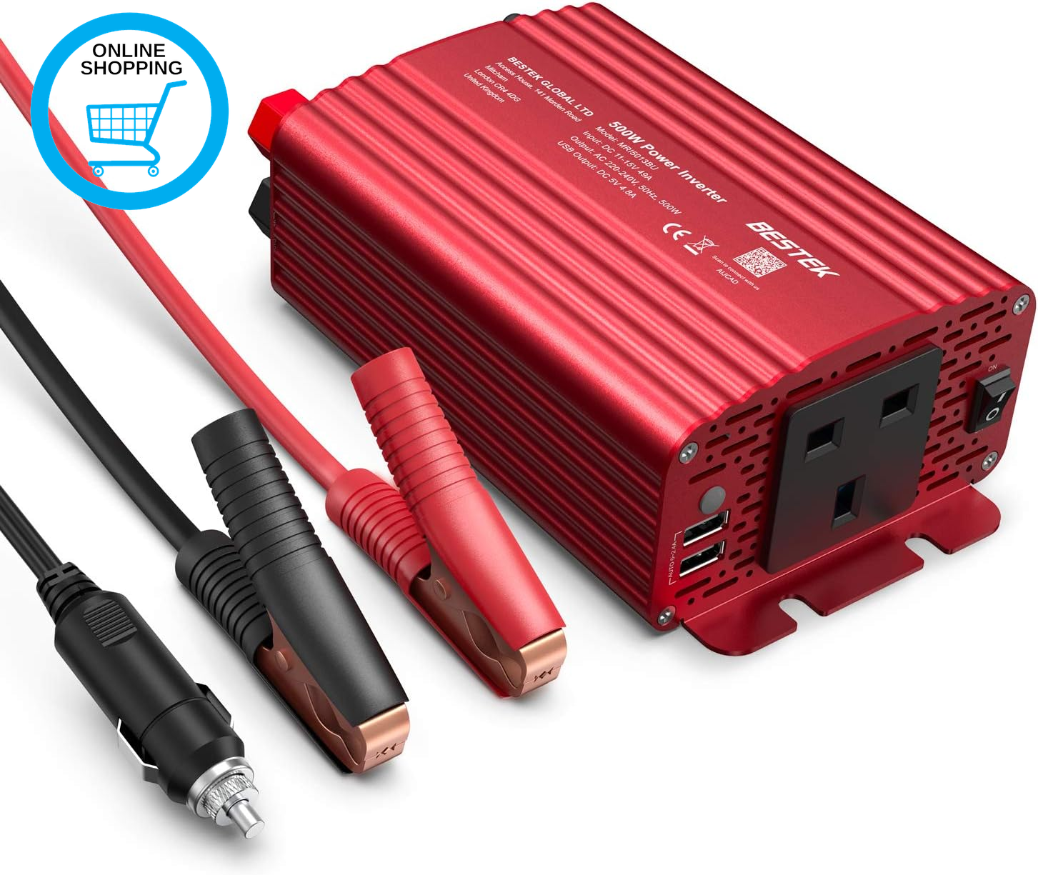 500W Car Vehicle Power Inverter DC 12V to AC 230V 240V Converter Car Charger Lig