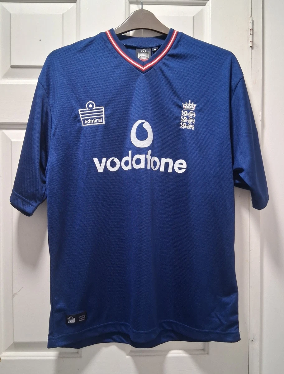 Maillot Vintage Angleterre Cricket Admiral Vodafone – Années 2000, Taille L, Bleu