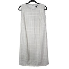 Ann Taylor 10T White Boucle Tweed Sheath Dress Career Classic Professional