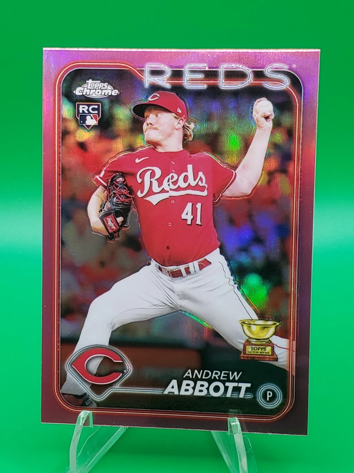 2024 Topps Chrome - Andrew Abbott #154 Pink Refractor (RC) Cincinnati Reds