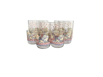 Vintage 1980s Set of 10 Libbey Country Cat Tumbler Glasses