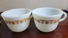 3 Vintage 70s Pyrex Butterfly Gold Milk Glass Coffee Tea Cup Mugs