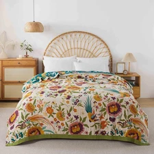 Boho Throw Blanket, 60"x80" Muslin Blankets, 100% Organic Cotton Blanket for ...