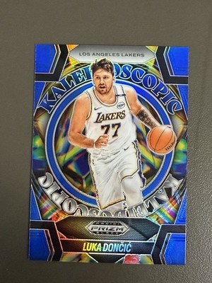 2024-25 Panini Prizm Black - Kaleidoscopic Luka Dončić #1 Blue Prizm /199 LA