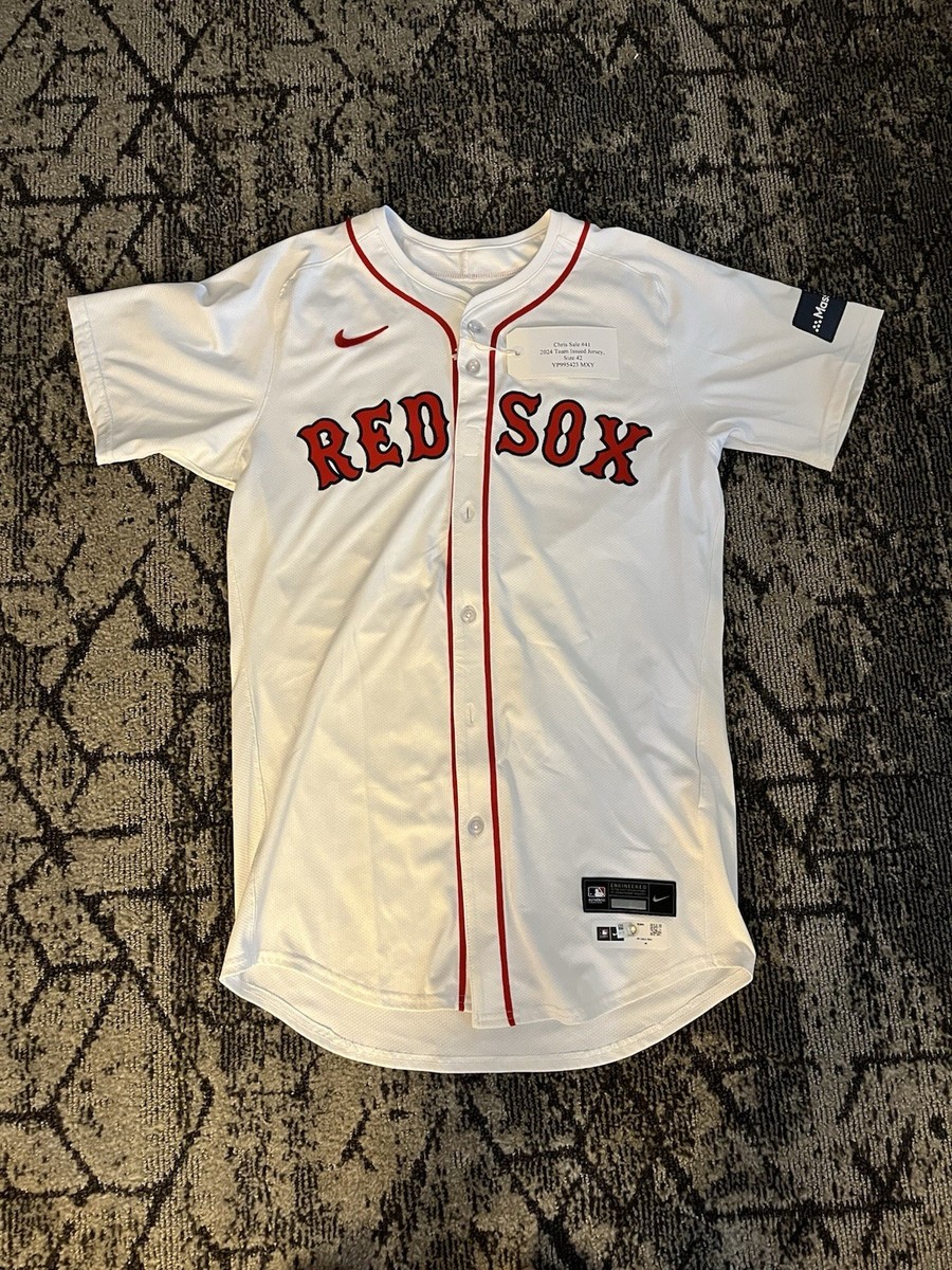 Chris Sale Team Issued Boston Red Sox White Home Nike Jersey MLB