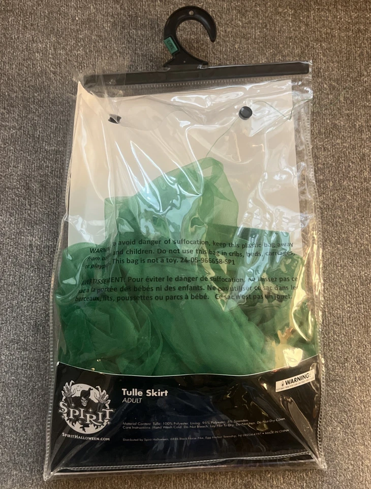 Spirit Green Tulle Skirt Adult L/XL 12-16 Halloween Costume - Image 2 of 4