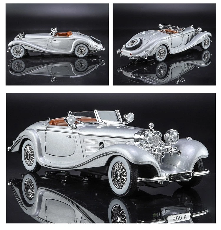 1:24 1936 Mercedes-Benz 500K especial Roadster diecast modelo de coche juguete de colección regalo Foto 3 de 4