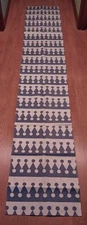 Alexander Girard 108" Linen Table Runner Palio Blue/White Herman Miller Reissue