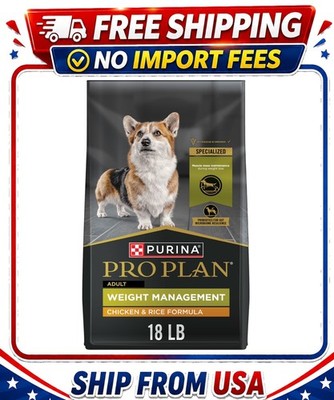 Purina Pro Plan Weight Management Dog Food Formula Chicken & Rice Formula 18lb