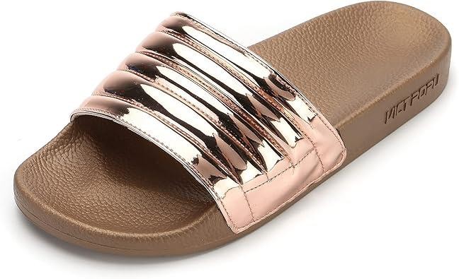 PANTOFOLA D’ORO Slip da piscina VICT POPU da donna slides beach ho taglia 10 oro rosa