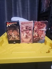 Indiana Jones Lot Of 3 VHS Lost Ark, Temple Of Doom, Last Crusade