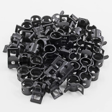 50Pcs 1/4" Spring Band Type Action Hose Clamp, 6Mm Black Manganese Steel Spring