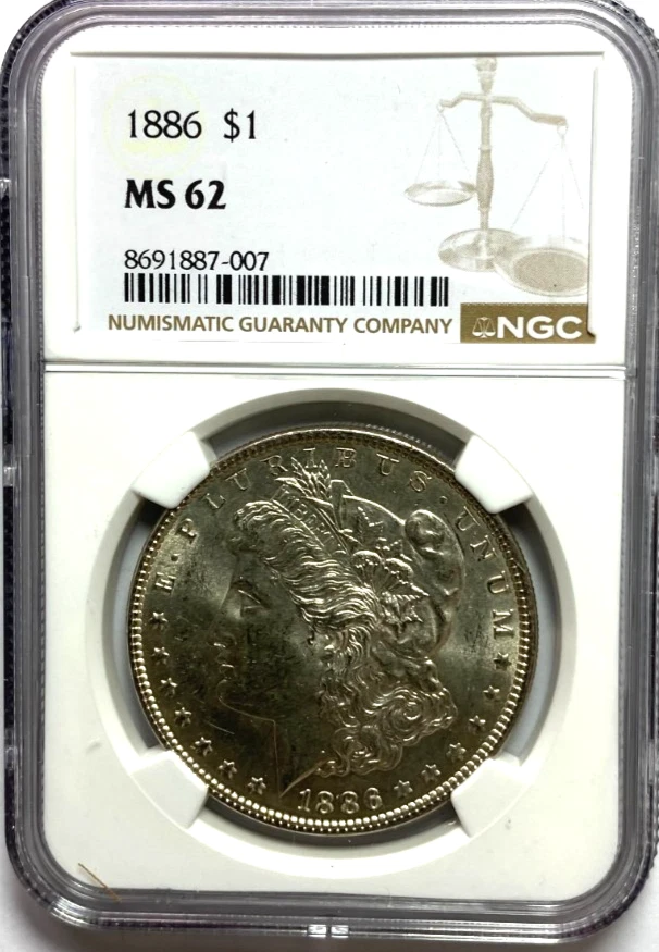 1886 Morgan Silver Dollar MS62モルガンダラー118 MS 62 Graded 1886 Year Morgan US Dollars (1878-1921) for sale | eBay