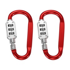 3 Inch Length Combination Locks 2PCS 3 Dial Digit Combo D-Ring Locking Red