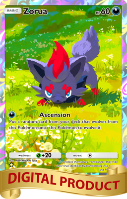 Pokemon Pocket TCG Card Full Art 1 Star Zorua Pulsing Aura DIGITAL