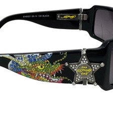Ed Hardy Dragon Sheriff Sunglasses EHS021 Black w/ Case  Cloth