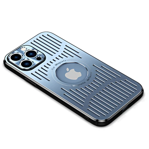 For iPhone 16 15 Pro Max 14 13 12 Heat Dissipation Magnetic Mag Safe Alloy Case - Picture 18 of 25