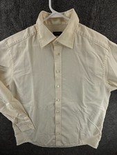 VTG Eton Fine WOOL Size 17 Yellow Button Up Shirt Men Long Sleeve Rare Spread