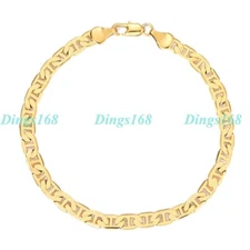 Real 18K Gold Filled Flat Mariner Link Anchor Chain Anklet Ankle Bracelet K081-A