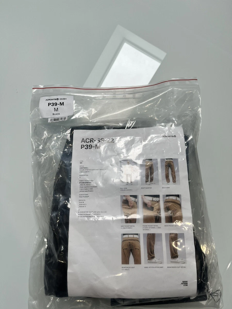 Acronym P39-M Mens Pants Size Medium Full Pack Black