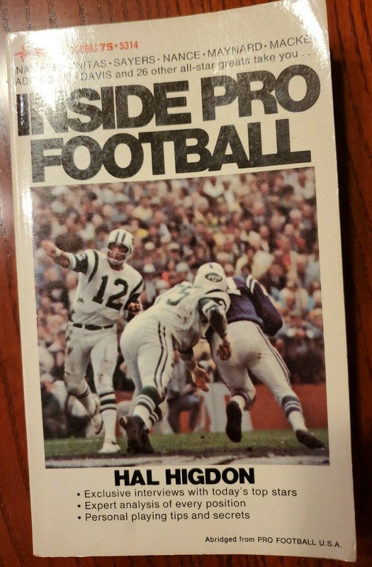 VINTAGE PAPERBACK: "INSIDE PRO FOOTBALL" 1968 - JOE NAMATH COVER - NEW YORK JETS