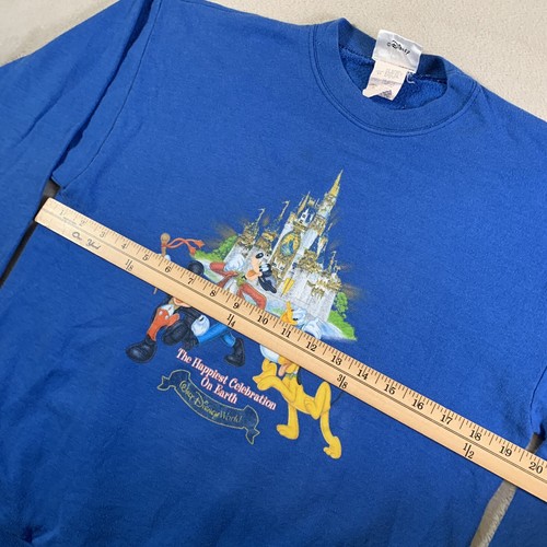 Vintage Disney Sweater Youth Boys Size XL Blue Walt Disney World 2000 Sweatshirt - Picture 5 of 13