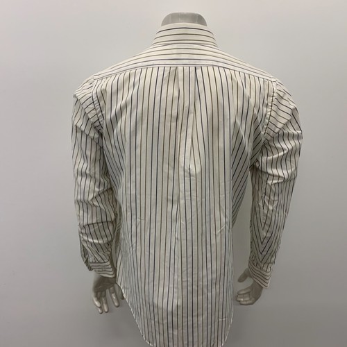 London Fog Dress Shirt Men's Size 15 1/2 White Blue Green Striped Button Up NEW - Picture 4 of 5