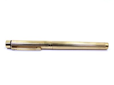 Vintage SHEAFFER TARGA 1005 Imperial Brass Fluted 14K Gold F Nib