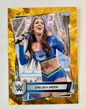 Chelsea Green 2025 Topps Chrome WWE Sapphire Gold Refrractor /50