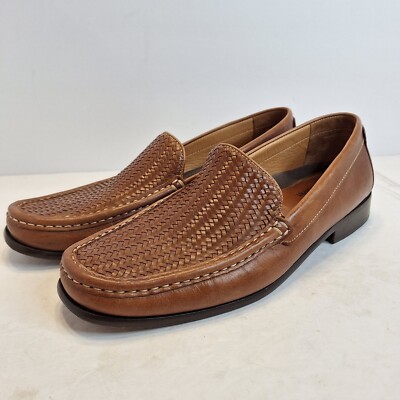 Johnston Murphy Woven Top Sheepskin Brown Genuine Leather