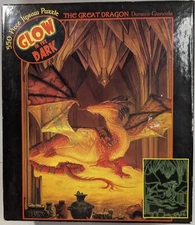 The Great Dragon Glow in the Dark 550 Piece Puzzle Donato Giancola 24x18 Sealed