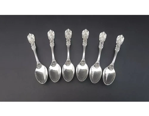 6 x Reed & Barton Francis I Patt Double Struck Sterling Silver Teaspoons 199.7g