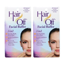 2 Pack Hair Off Facial Buffer, 3 Each