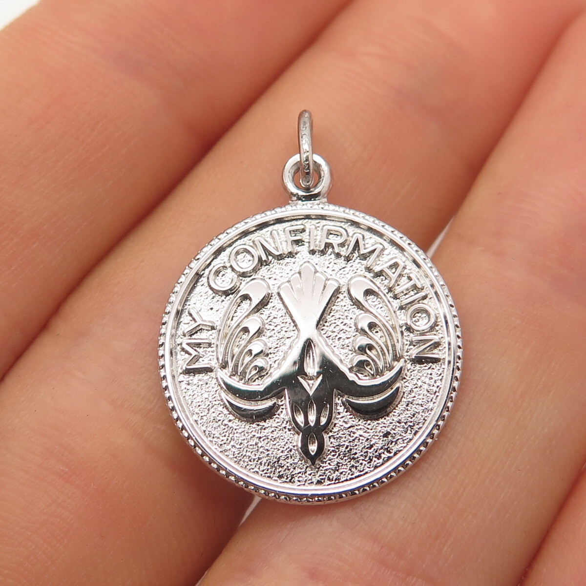 925 Sterling Silver Vintage STG JMF Holy Ghost Charm Pendant | eBay