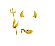 Karosserieaufkleber TEUFEL 3D Aufkleber GOLD Devil Sticker NEU&OVP