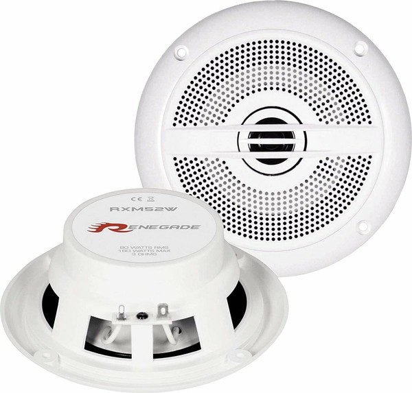"Renegade RXM52W Marine Lautsprecher 13Cm 5,25\" Koaxial Boxen Boot Yacht Bad 160W"-image