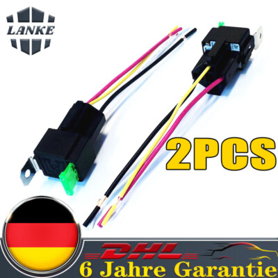 2PCS 12V 30A KFZ Relais Sicherung 30A Kontakt Schließer Relais Mit Sockel DHL