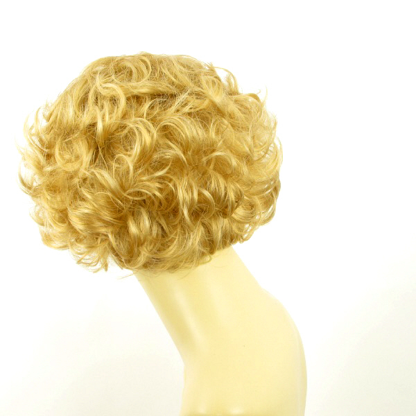 Perruque Courte Bouclée Femme - Couleur Blond Doré Clair - Référence FRANCINE - Neuf Avec Étiquettes