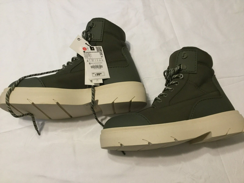 Zara Treaded Chelsea Boots Men Size 39/ 6 US green Chunky Lug Y2k Boho 90s