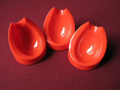 Lot of 3 orange single smoking pipe stands by Prince porte-pipe NOS tie-vintage