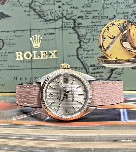 Ladies Rolex Oyster Perpetual Datejust Two Tone Jubilee Silver Tapestry Watch