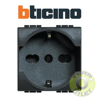 Modulo Presa Schuko E 2 Prese 10A, Serie P, Antracite, 16A, Compatibile - Foto 3