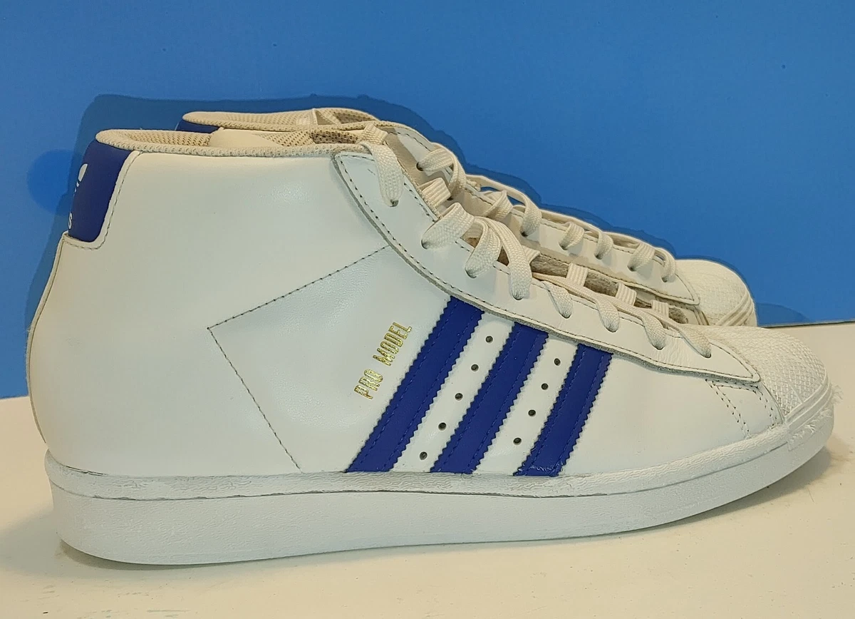 Adidas Pro Model High Top Mens White Blue Sneakers Casual Shoes FV4977 Sz. 9