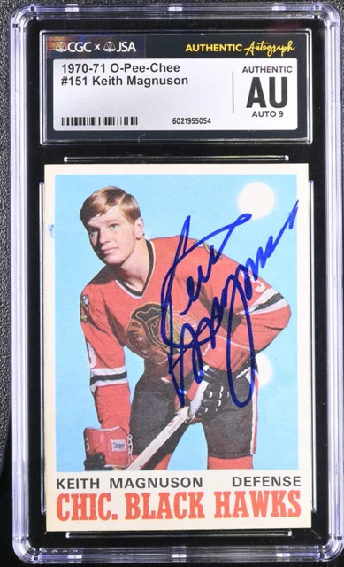 Keith Magnuson signiert 1970-71 O-Pee-Chee Rookie Karte #151 OPC CGC AU JSA 9 Autogramm